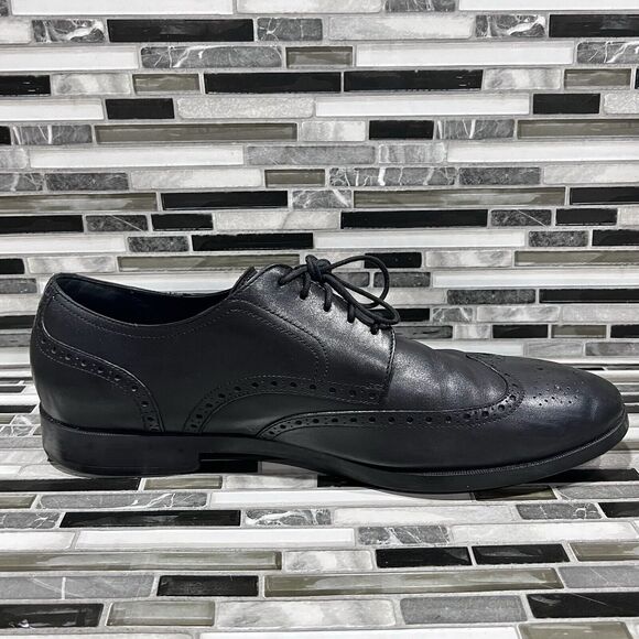 Cole Haan Grand OS C23793 Jefferson Leather Black‎ Wingtip Shoes Mens Size 13 M main image 13